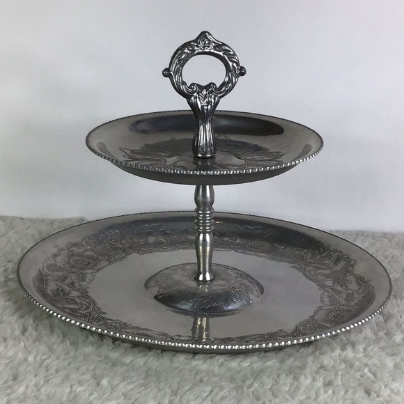 Vintage Other - Vintage Aluminum Tiered Serving Tray 1950s